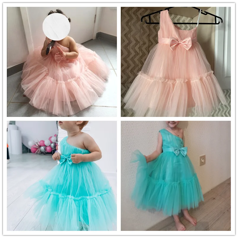 Flower Baby Girl Princess Dress for Weddings Elegant Lace Infant Outfits 1st Birthday Party Prom Gown New Year Kids Girl Clothes