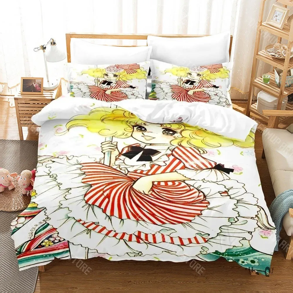 3D Printed Candy Manga Candy Anime Bedding Set for Boys Girls Duvet Cover Pillowcase Twin Queen King Full Single Double Sizes