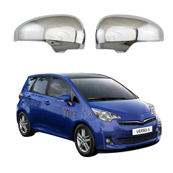 ABS Chrome Rearview Car Accessories Plated Trim Paste Style For Toyota Verso S 2010 2011 2012 2013 2014 Carbon Side Mirror Cover