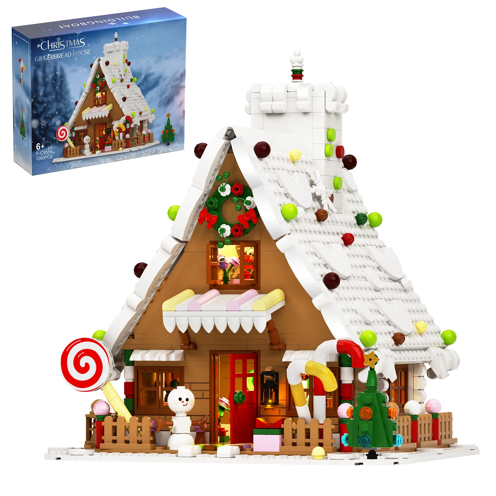 

BuildMoc New Year Street View Gingerbread House Building Block Set Snow Hut Architecture Brick Toy for Children ChristmasGift