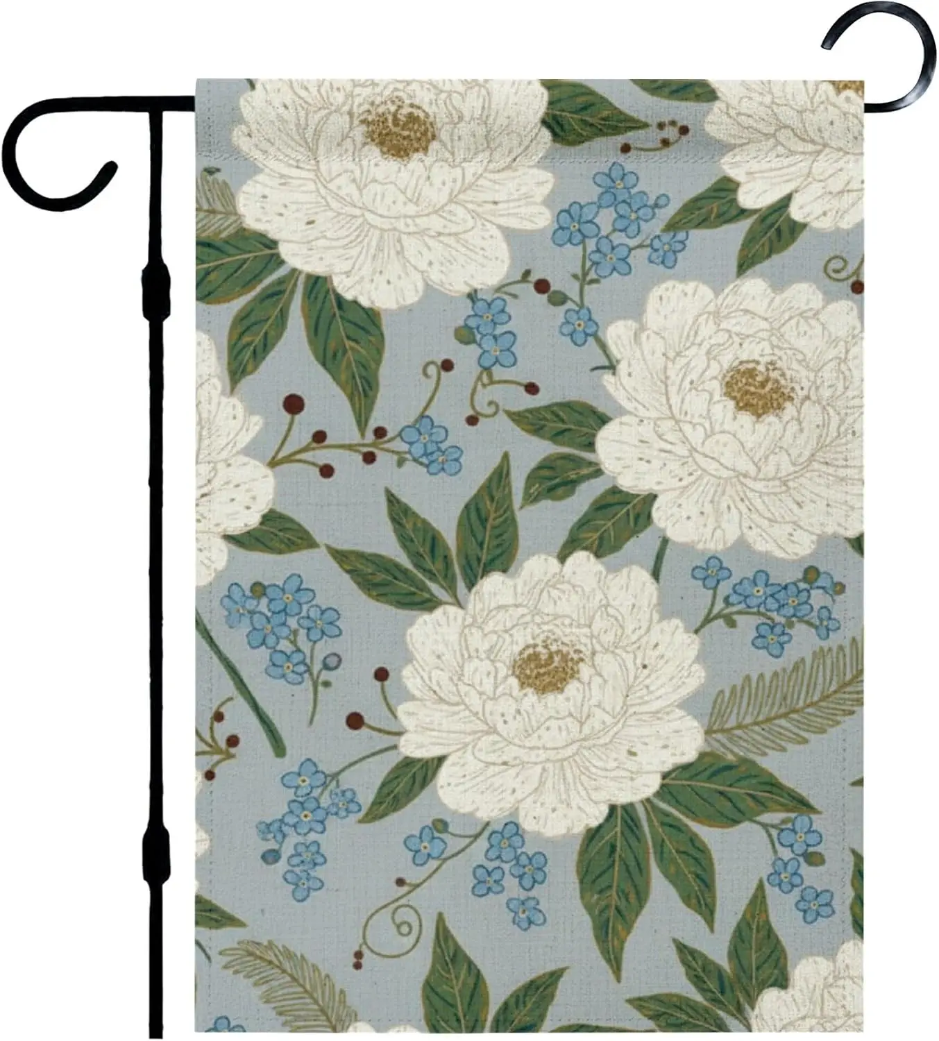 Holiday garden flags for outside white blue romantic roses spring garden flag 12x18 in seasonal flags for outside home linen ZZM