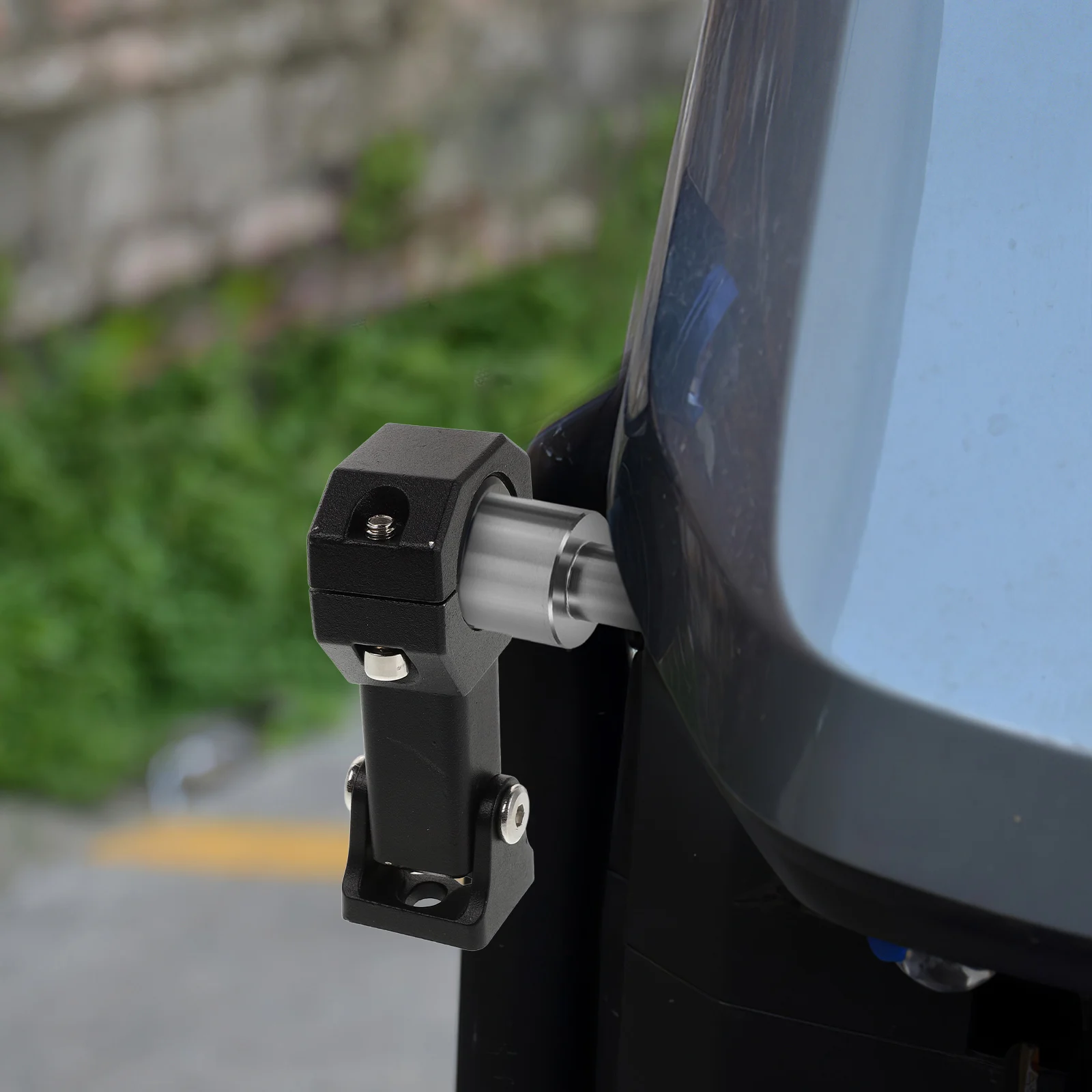 

2pcs Universal Motorcycle Rearview Mirror Mount Adjustable Extension For Scooter Spotlight Headlight Fog Holder Black Durable