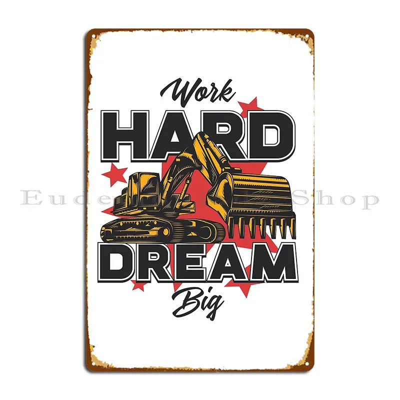 Большой металлический плакат Work Hard Dream в стиле ретро, Настенный декор для кинотеатра, изготовление на заказ, жестяной плакат Большой металлический плакат Work Hard Dream в стиле ретро, Настенный декор для кинотеатра, изготовление на заказ, жестяной плакат