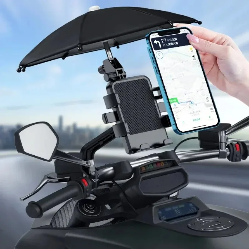 

Anti Rain Motorcycle Bicycle Phone Holder Sunshade Bicycle Outdoor Scooter Phone Clip Handlebar Mount for iPhone Samusng Xiaomi