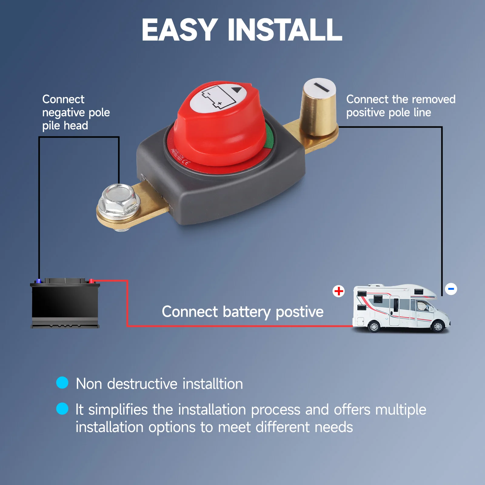 

Новый 12 В-48 В боковой пост вкл./выкл. аккумуляторной батареи, главный изолятор, разъединитель, 275 А, аварийный выключатель для автомобиля, кемпера, лодки, автофургона