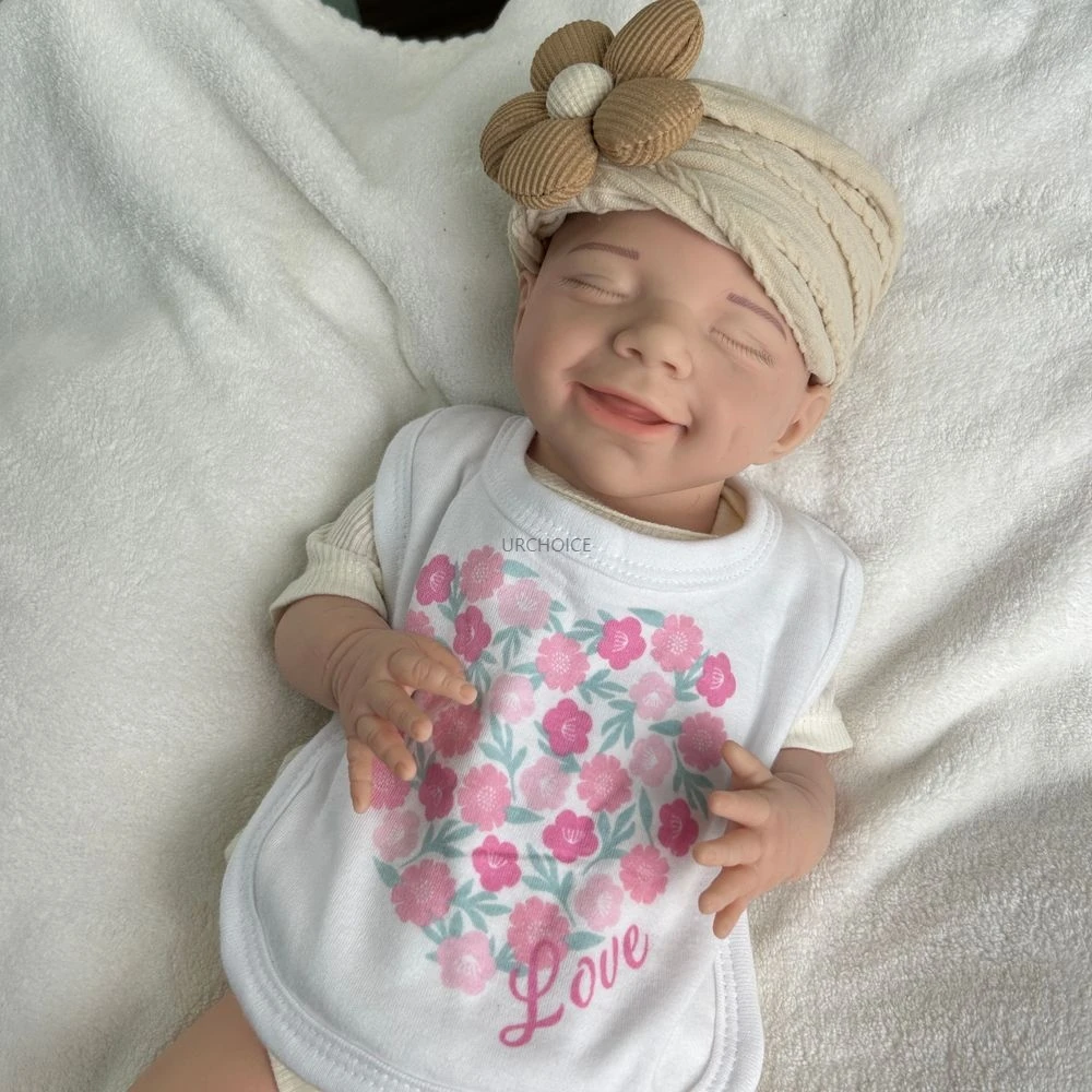 

Anxiety Relief 18Inch Silicone Reborn Baby Girl April Soft Washable Doll with Realistic Weight 3D Skin for Elderly Joy Accompany