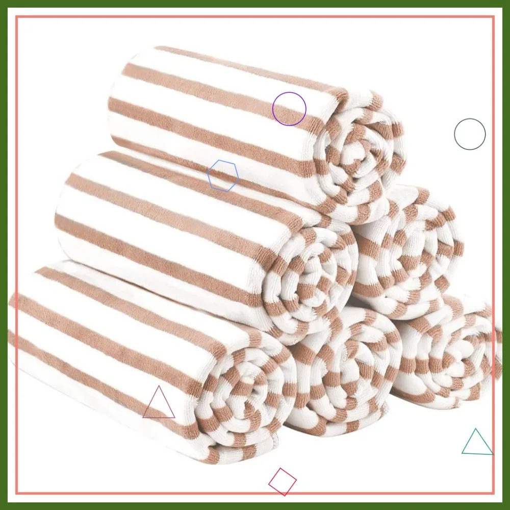 

Большой набор пляжных полотенец из микрофибры, 6 штук, 27x55 дюймов, быстросохнущие, впитывающие, без ворса, для бассейна, спорта, йоги, плавания, а также для укладки волос