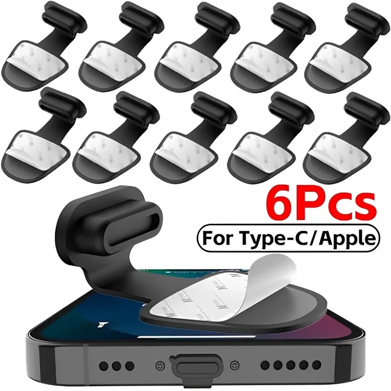

6-2 шт. Заглушки для зарядного порта от пыли и грязи для IPhone 15 14 Promax Samsung USB Type-C защита для порта от потери пыли заглушка крышка