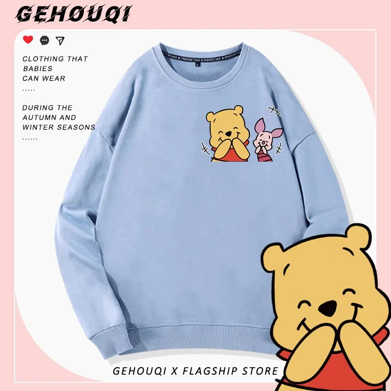 

Winnie Co-branded Crewneck Hoodie Women Loose Animation Disney Design Sense Of Niche Children's Peripheral Clothes Autumn