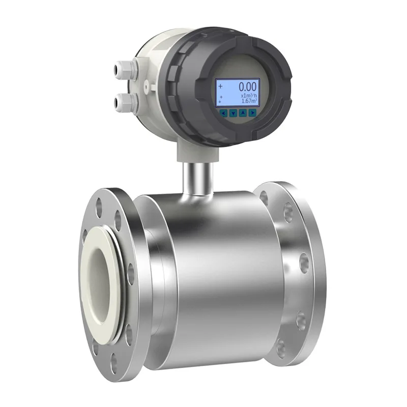 Red stainless steel electromagnetic flowmeter, sewage pipe split integrated anti-corrosion DN50/100LDG flowmeter