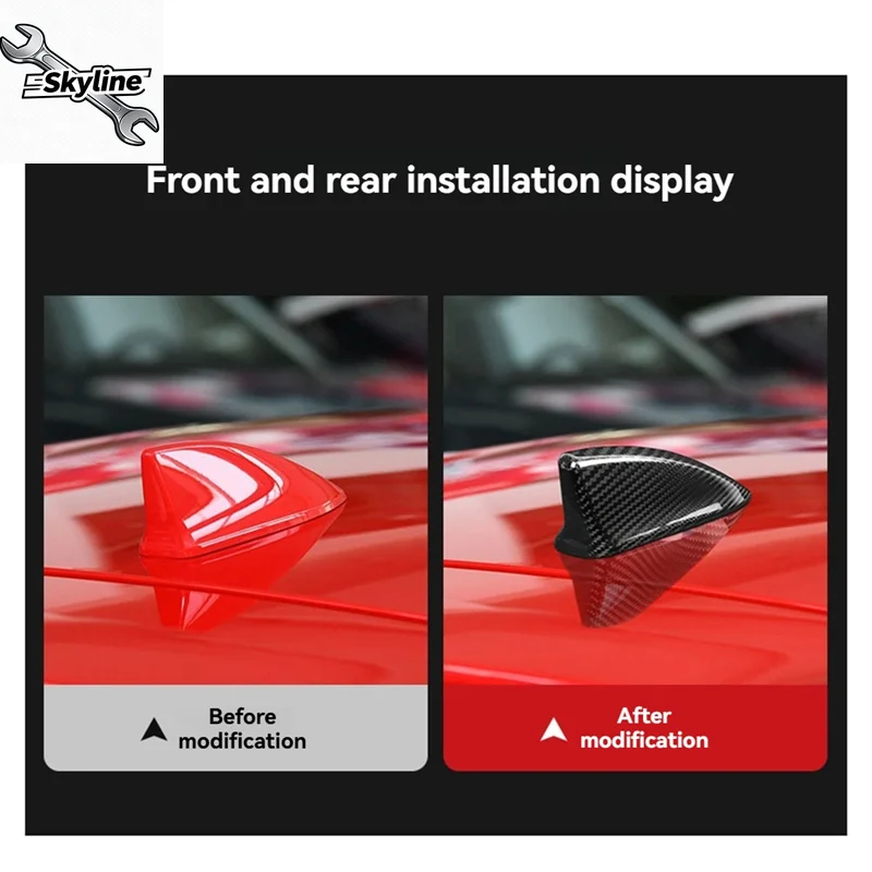 L10A Car Antenna Roof Aerial Antenna Signal Shark Fin Cover Trim Sticker Hatchback