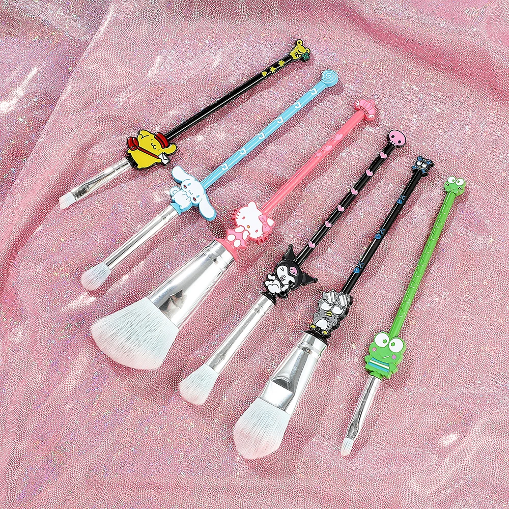 6pcs/set Sanrio Hello Kitty Cat Makeup Brushes Eyeshadow Cartoon Makeup Brushes Kawaii Cosmetic Brushes Women Beauty Tools Kits