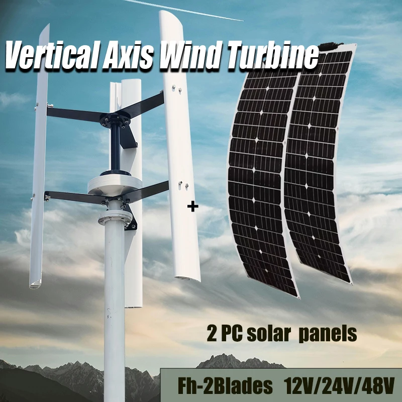 Poland Quickly Delivers 5000W 24V 48V Vertical Wind Turbines With a Daily 3kwh Solar Cell System