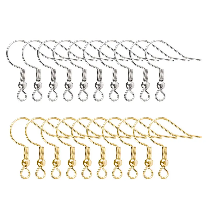 

200 шт./лот, принадлежности для изготовления сережек из нержавеющей стали, серебряные, золотые, цветные крючки для сережек, ювелирные материалы для рукоделия, аксессуары «сделай сам»
