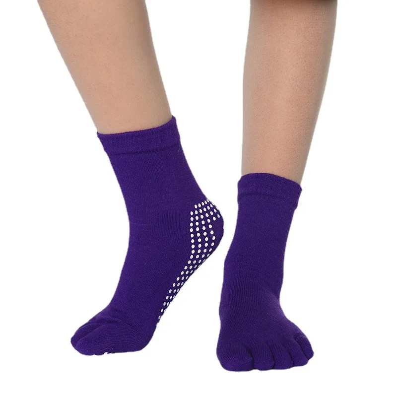 1 Pair Candy-colored Yoga Socks Rainbow Five-toe Split Non-slip Dance Socks Socks for Yoga Dancers