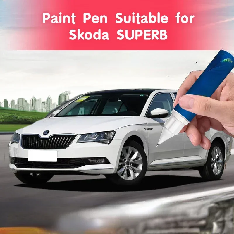 Paint Pen Suitable for Skoda SUPERB Express Paint Fixer Corridor Column White Icon Gray Original Car Scratch Fabulous Repair