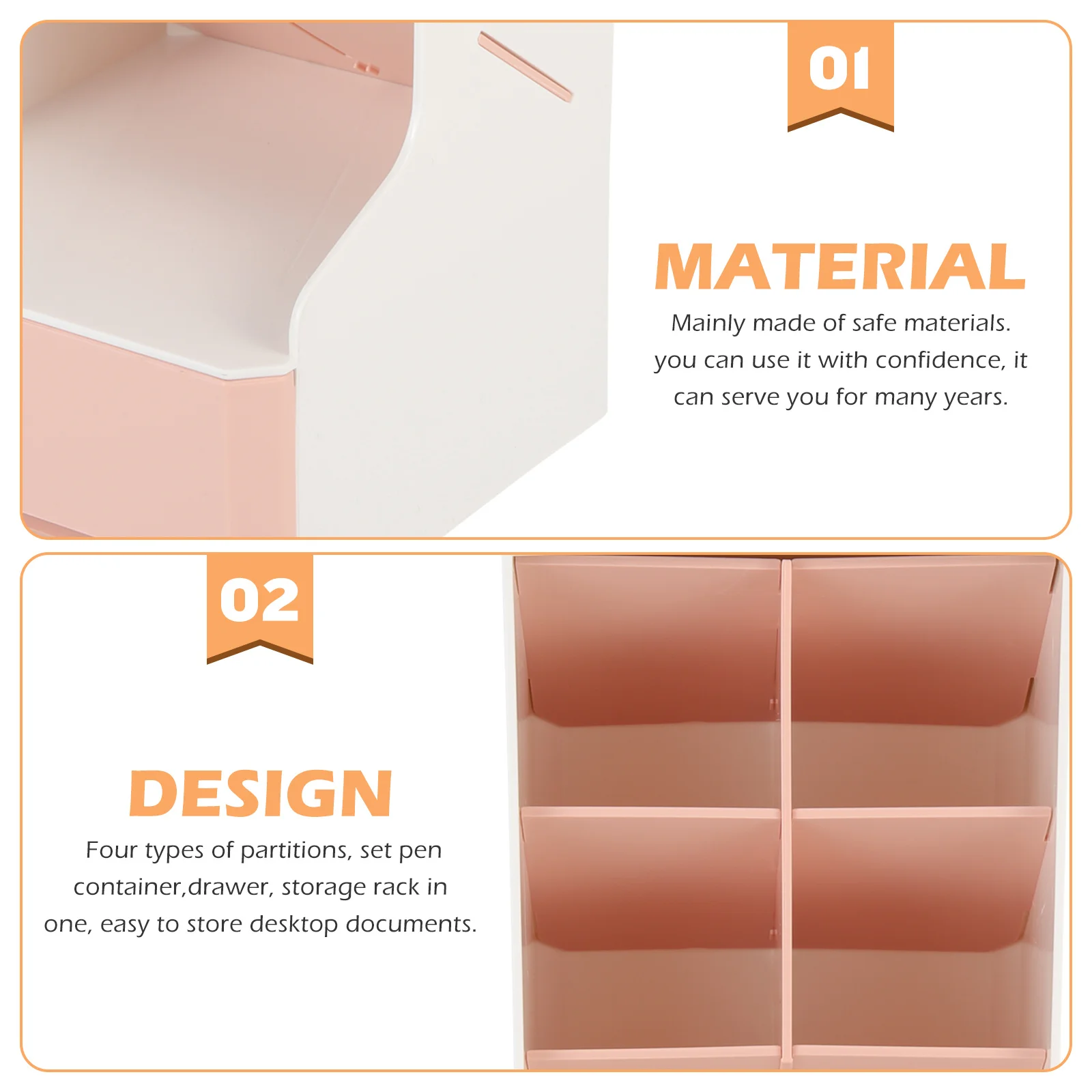 

Inclined Pen Holder Desktop Stationery Organizer Pen Case Drawer Design Multi-Layer Storage Container Office Supplies