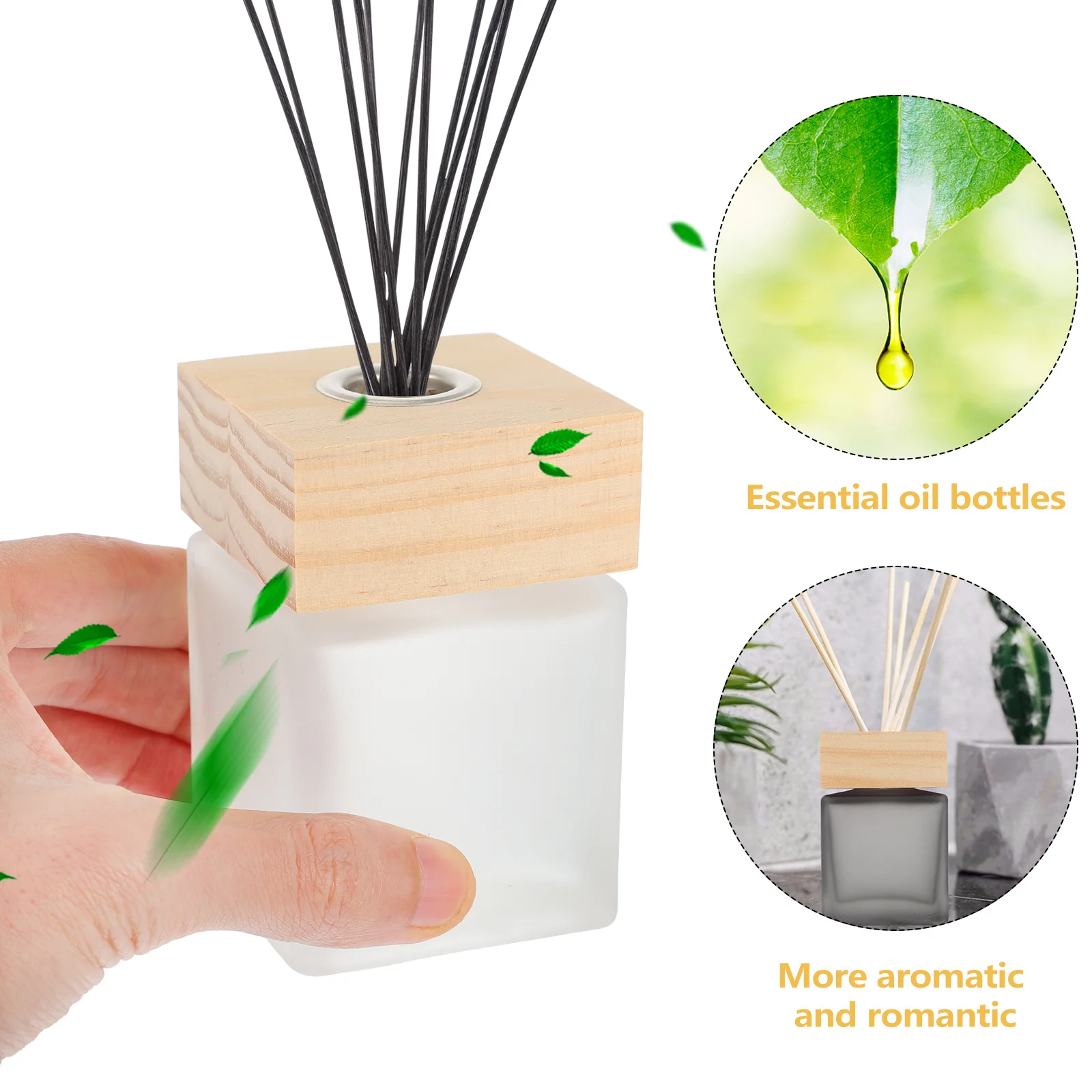 

2 Pcs Perfume Bottle Fragrance Diffuser Glass Bottles Essential Oil Container Jar Empty for