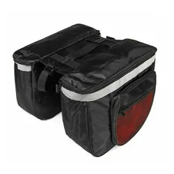 Double Pannier Waterproof Bag Bike Bicycle Cycling Rear Seat Carrier Trunk Pack Bicycle Pannier Portable Storage Bag for Outdoor