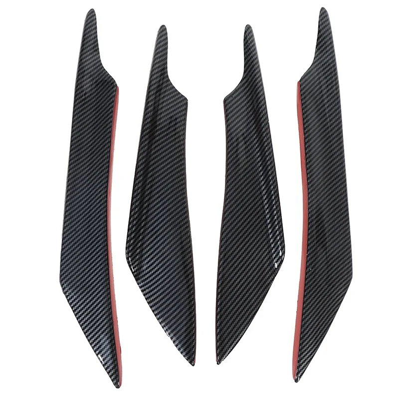 4pcs/set Universal Front Bumper Lip Decoration Diffuser Splitter Fins Body Spoiler Canards Anti-collision Belt Car Tuning Canard