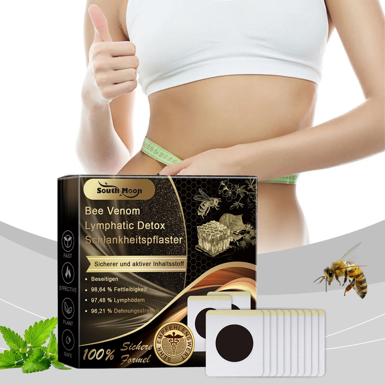 Bee Venom Slimming Patch for Women Men Helping Reducing Weight Herbs Slimming Patch Portable Belly Patch Body Health