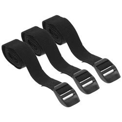 3pcs 1.5m Practical Tie Down Strap Strong Ratchet Belt Suitcase Safety Strap Cargo Lashing with Press Buckle for Outdoor (Black)