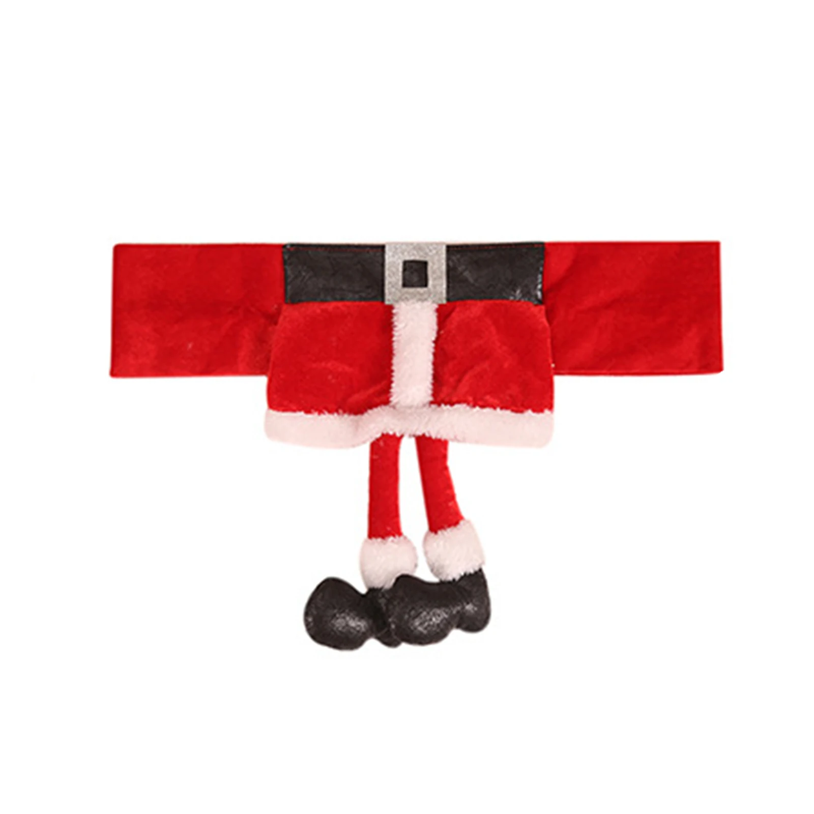 Christmas Decorations For Home Xmas Chair Back Cover Santa Belt Dining Chair Flannel Slipcover Decoration Christmas Ornaments