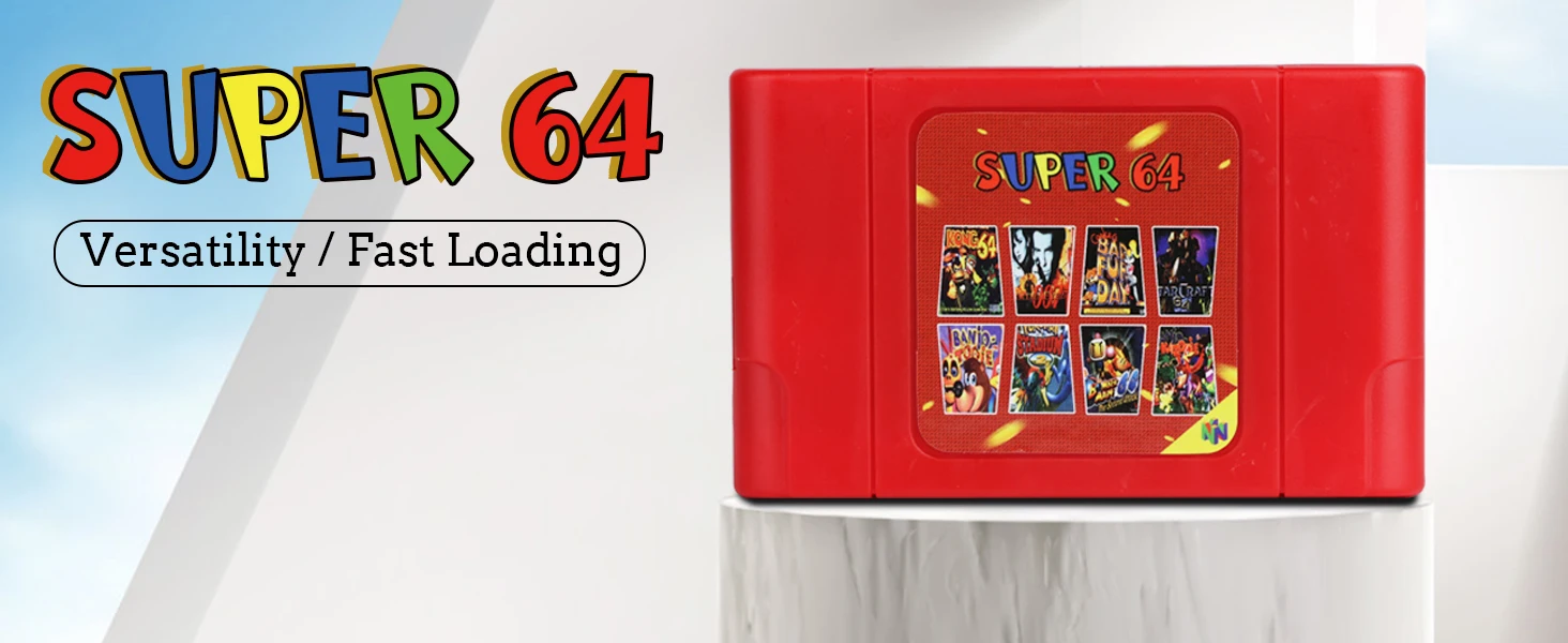 340 in 1 Super64 for N64 Cartridge Game Card for N64 Video Game Console With 16G Card for Nintendo 64