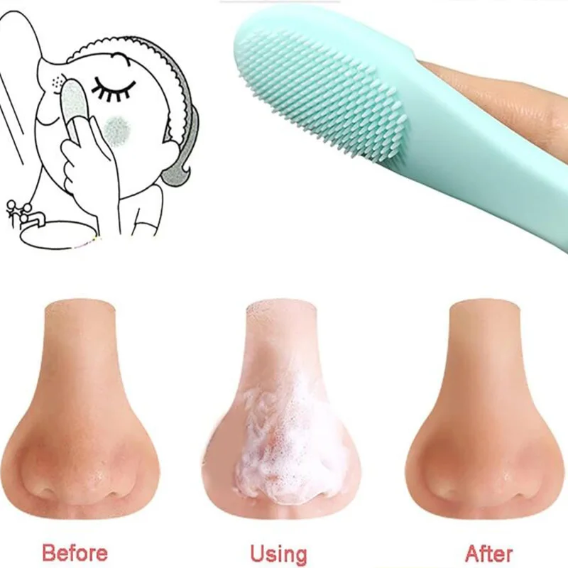 Cepillo de limpieza Facial de silicona de doble cara portátil, herramienta de masaje para el cuidado de la piel, eliminador de maquillaje, suministros de belleza