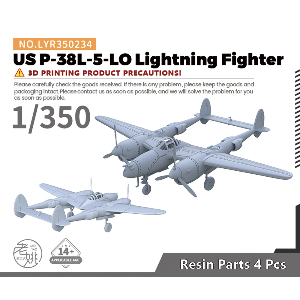 Yao's Studio LYR234 1/350 Military Model Kit US P-38L-5-LO Lightning Fighter WWII WAR GAMES