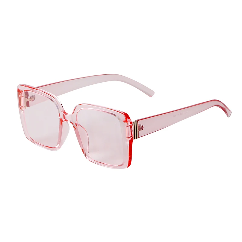 الرجعية البني المتضخم مربع النظارات الشمسية النساء 2025 العلامة التجارية مصمم الرجال ظلال النظارات موضة شفافة الوردي نظارات شمسية UV400 #3