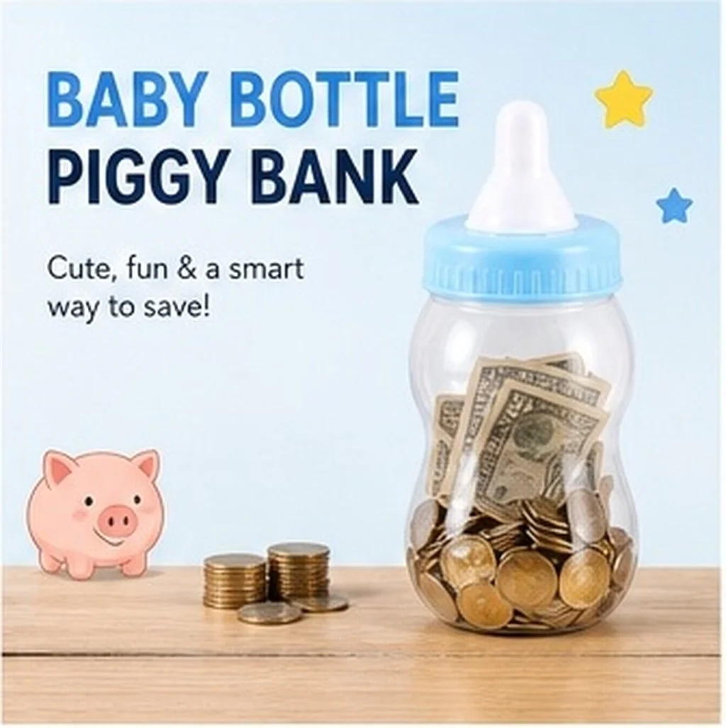 34cm Baby Bottle Piggy Bank Cute Money Saving Jar For Cash Kids Holder Bank Baby Bottle Large Savings Banks Children Gifts