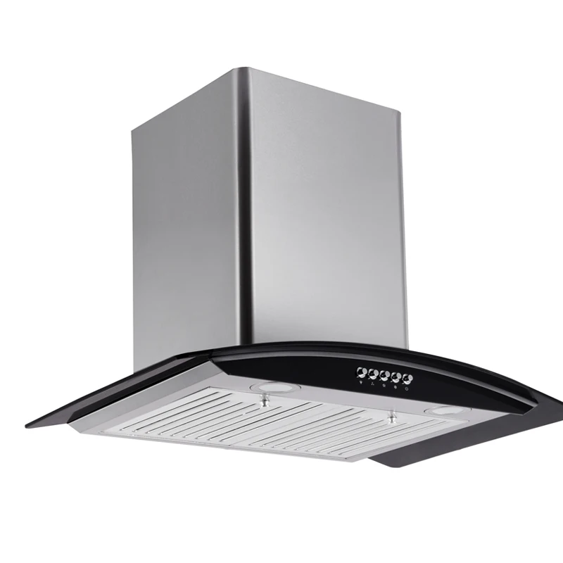 high quality factory direct sales ac220-240V motor power 200W glass touch control low noise kitchen hood range hood exhaust hood