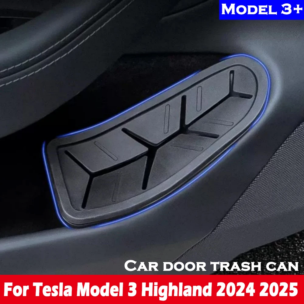 

Trash Can for Tesla Model 3 Highland 2024 2025,Side Door Storage Box with Cover Accessories 2pcs(Not Fit For Right Rudder)