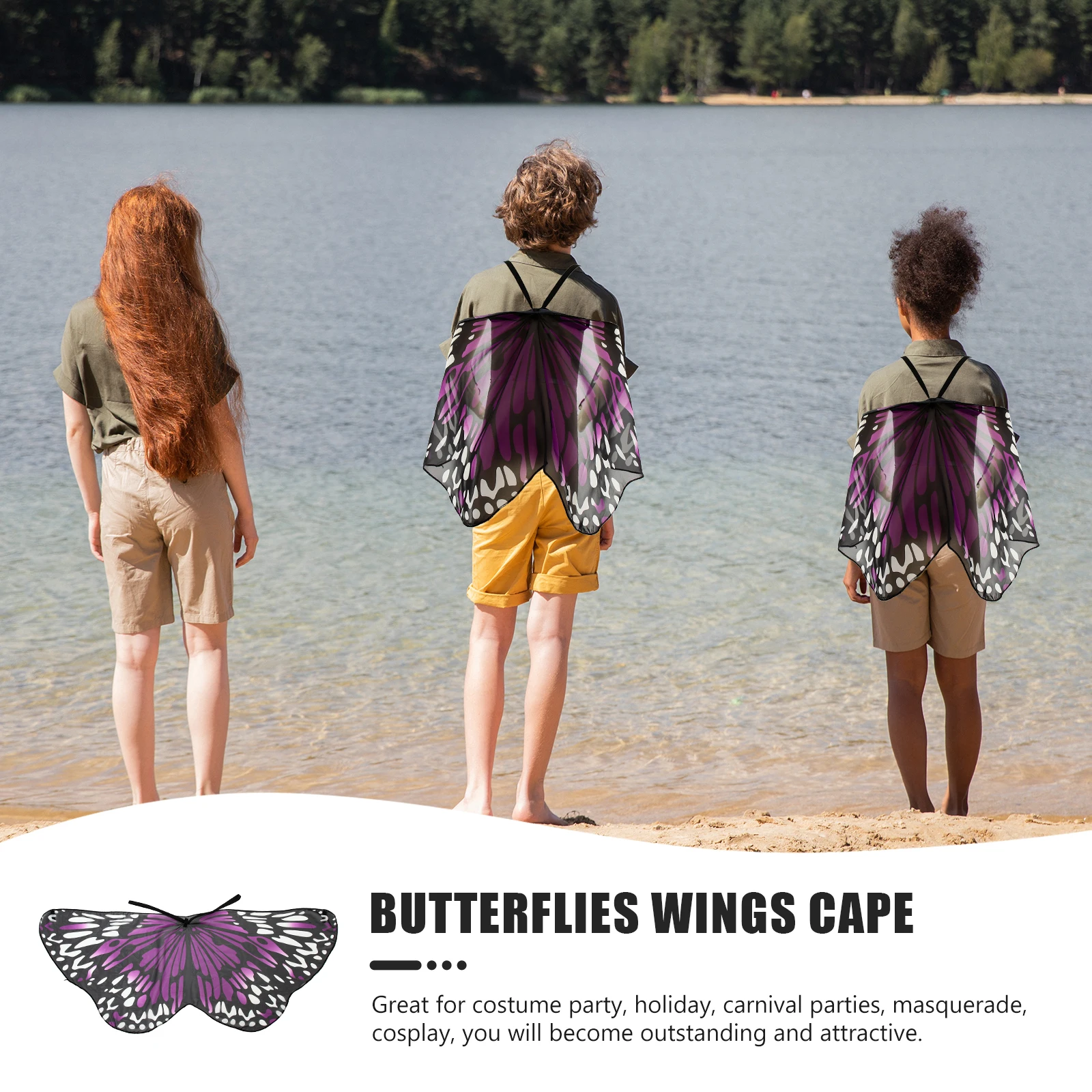 

Super Supple Polyester Kids Butterfly Cape Halloween Costume Party Decorative Cosplay Wing Prop Party Decoration