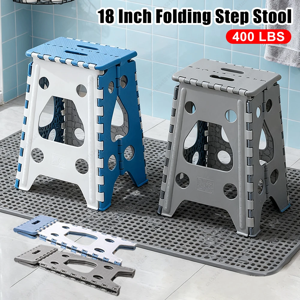 

18 Inch Outdoor Picnic Camping Folding Chair Portable Travel Seat Heavy Duty Stepping Stool Household Foot Pedal for Kitchen Dor