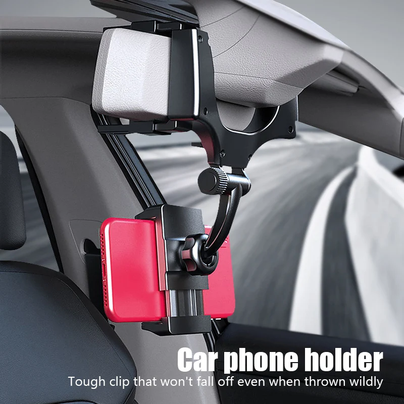 

Автомобильный держатель для телефона, крепление для зеркала заднего вида, автомобильный мобильный кронштейн, навигационная подставка с GPS 180 ° Вращающийся держатель для автомобильного мобильного телефона