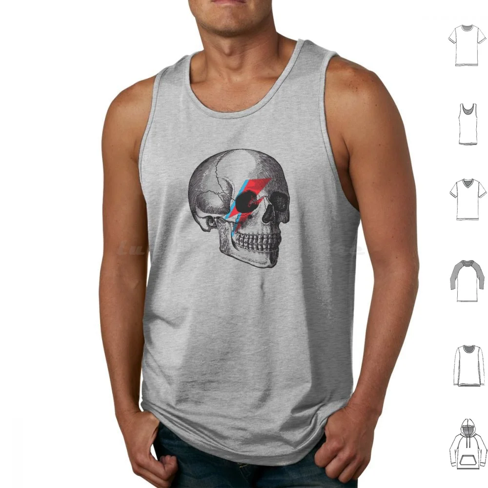 

The Glam Rock Tank Tops Print Cotton Queen T Rex Sweet Skull Starman Aladdin Sane Glam Electric Light Orchestra Glam