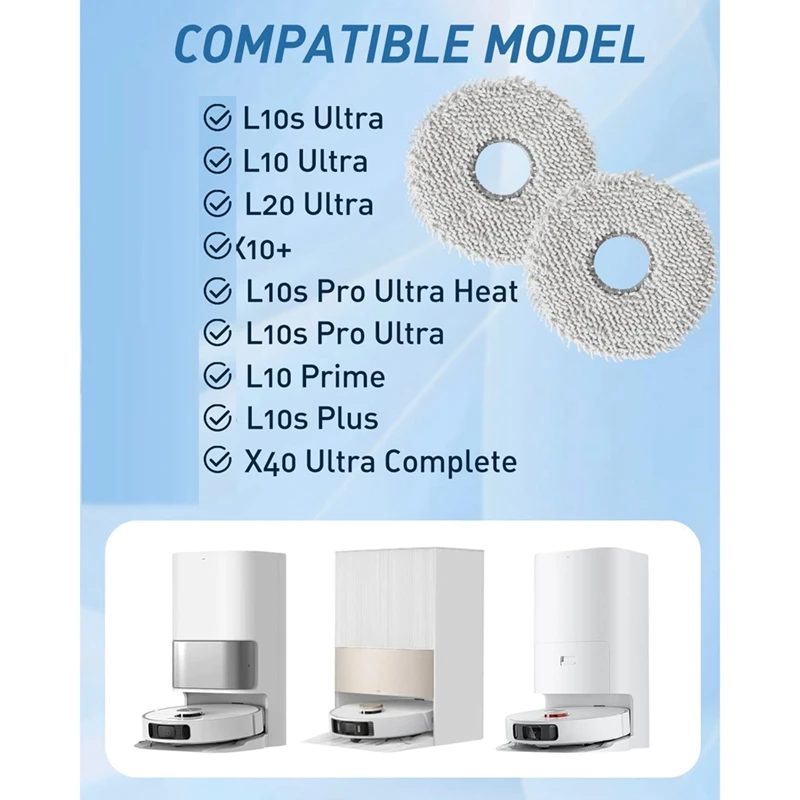 Dweildoek voor Dreame L10s Ultra X10+ X40 Ultra robotstofzuiger, vervangende onderdelen van microvezel dweildoek