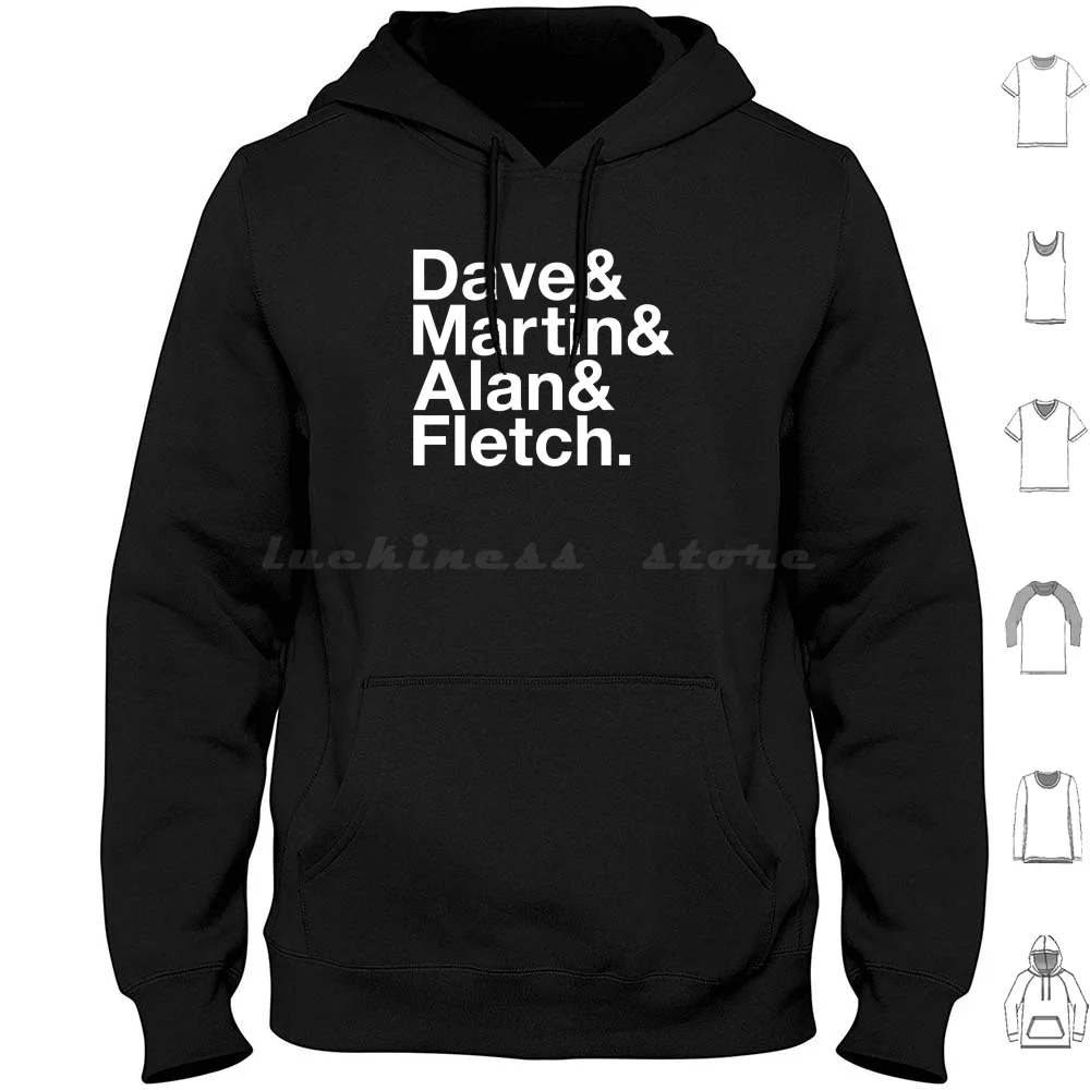 Dave & Alan & Fletch Sudaderas con capucha de manga larga de los años 80 Alan Wilder Música alternativa Andy Fletcher Band Names Dave Gahan Fletch