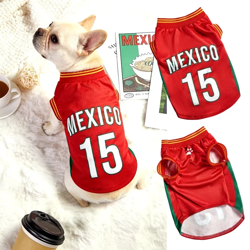 Mesh Breathable Dog Clothes Schnauzer Teddy Sport Large Dog Jersey Basketball Clothing Puppy T-Shirts Summer Pet Cat Shirts