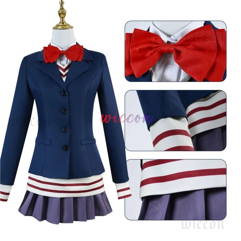 Disfraz de Anime Dandadan, disfraz de Aira Shiratori, uniforme escolar Jk, máscara, vestido, abrigo, peluca rosa, fiesta de Navidad y Halloween para mujer