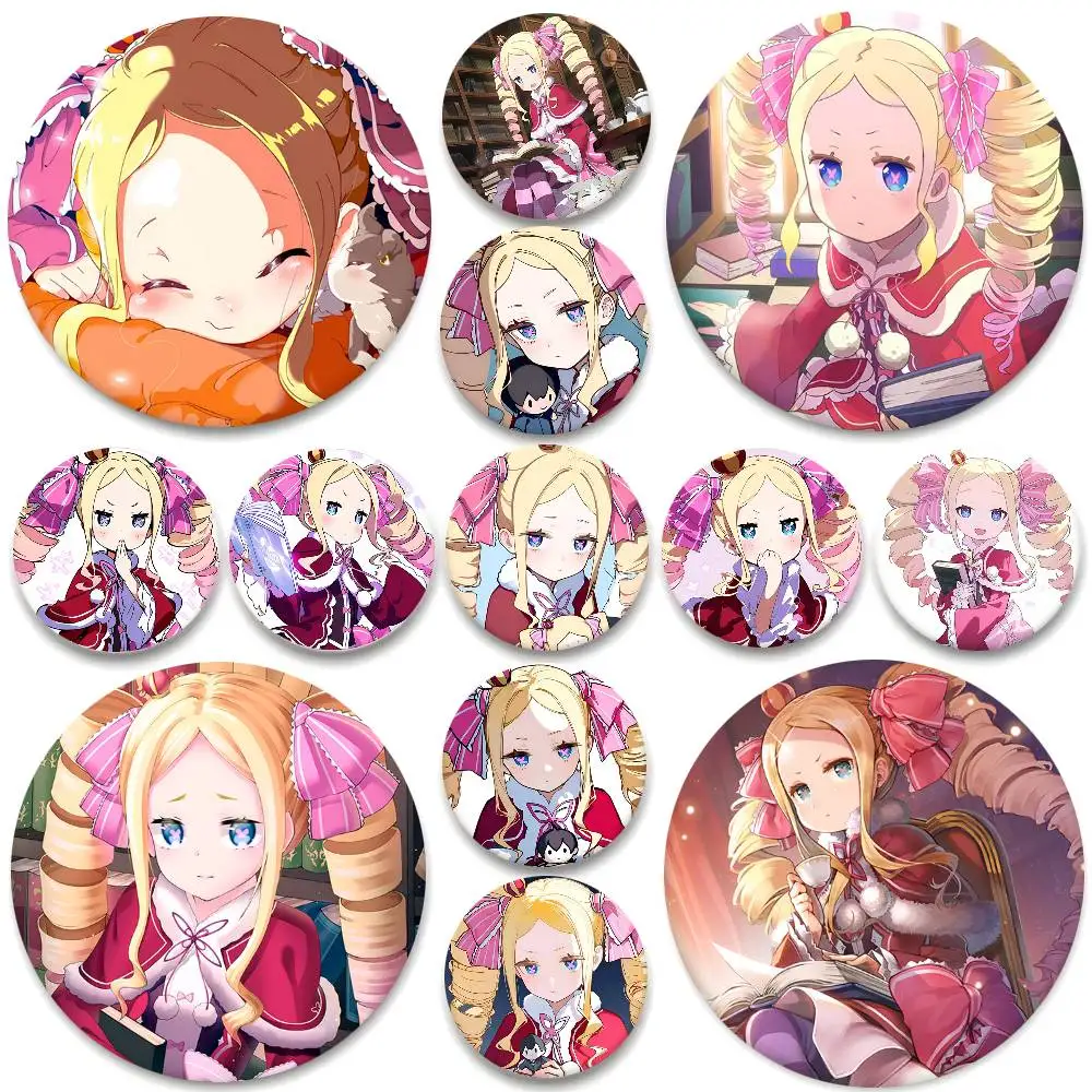 Cute Beatrice Cartoon Kawaii Anime Re Zero Badges Round Badge Tinplate Coin Brooch Clothing Backpack Accessories Lapel Pin
