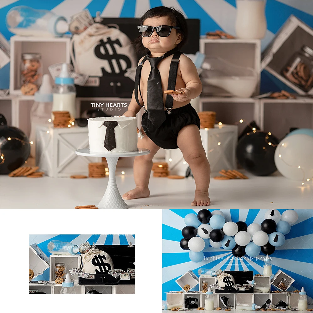 

Im The Boss Theme Backdrops Kids Boy Birthday Cake Smash Photocall Props Child Baby Photography Backgrounds