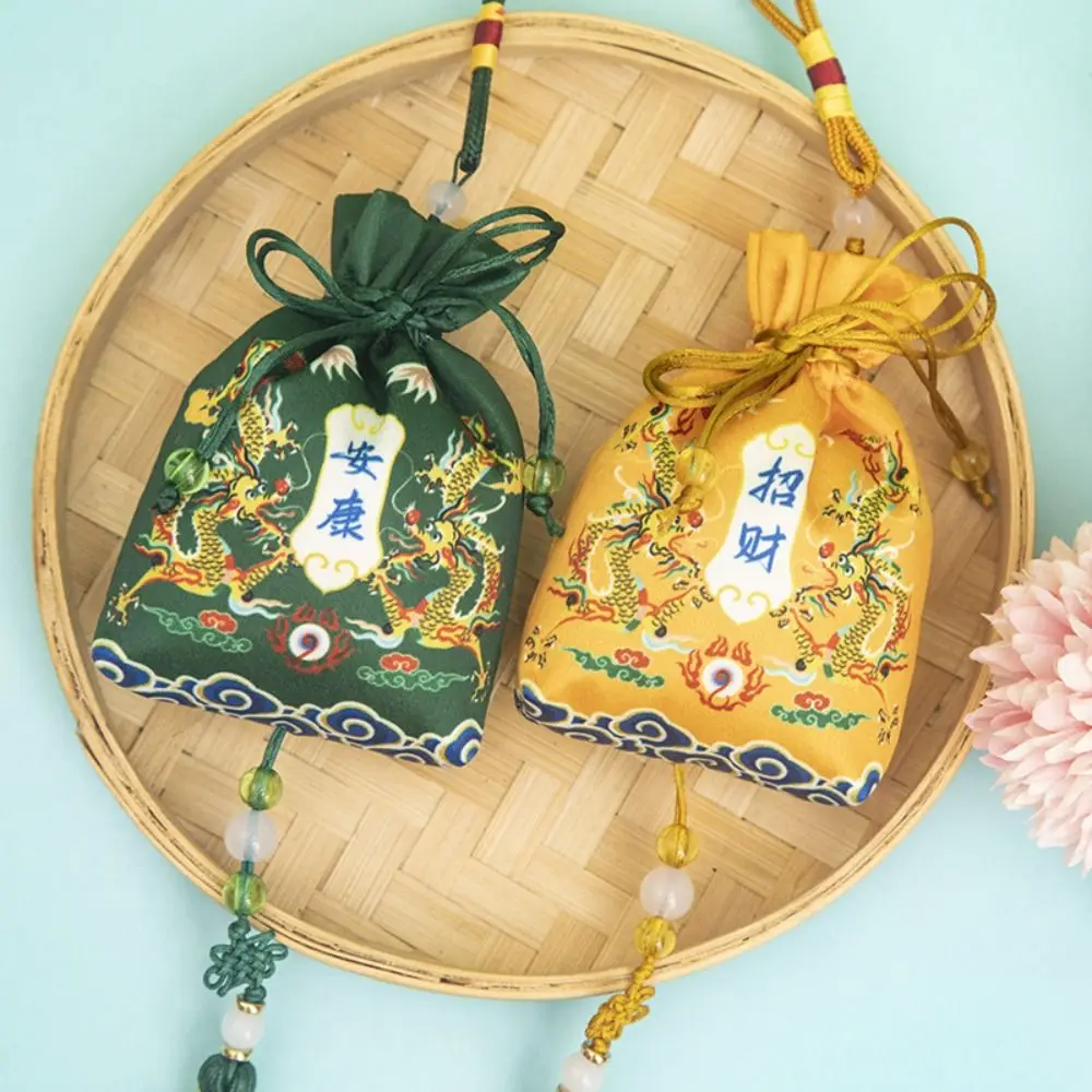 

New Year Lucky Bag Dragon Year Cloth Sachet Printing Bundle Pocket Hanging Chinese Style Sachet Small Pouch Jewelry Packaging