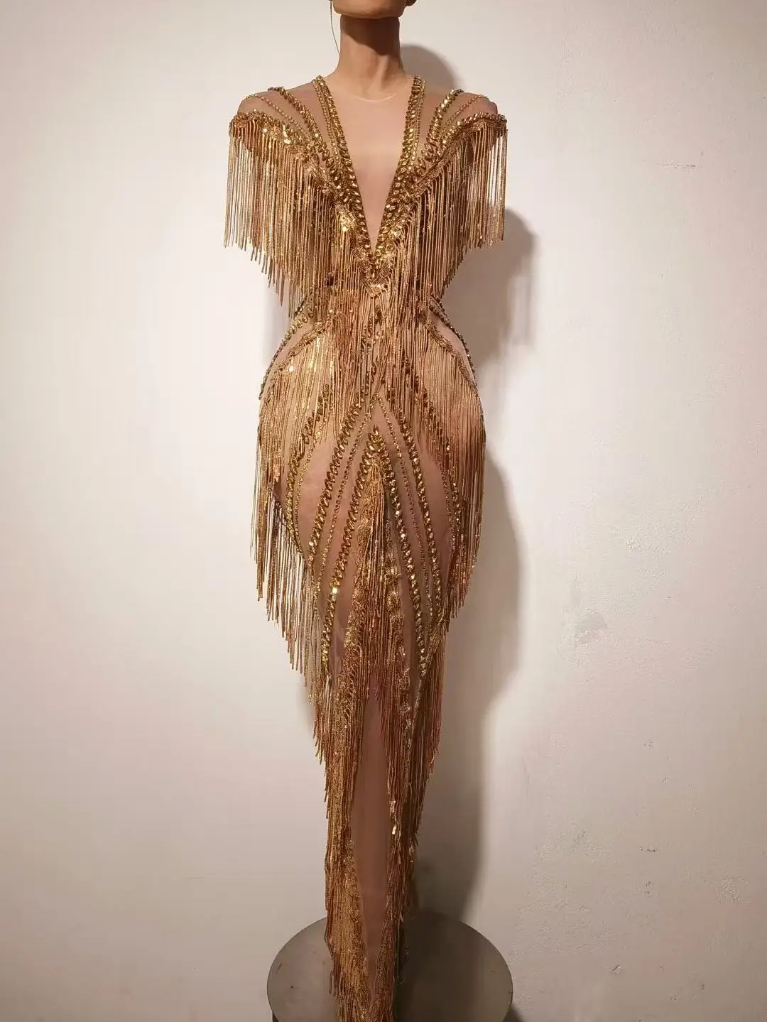 فاخر سباركلي الماس شرابات مثير شبكة شير فستان طويل المرأة مساء حفلة عيد ميلاد ملهى ليلي مهرجان التقطت الصور المرحلة ارتداء