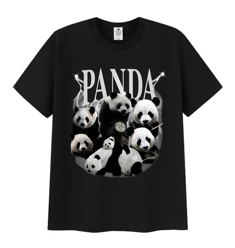 

Футболка с забавным мемом «Панда» для мужчин, винтажная модная футболка из 100% хлопка с коротким рукавом, унисекс, милая одежда, высококачественная футболка
