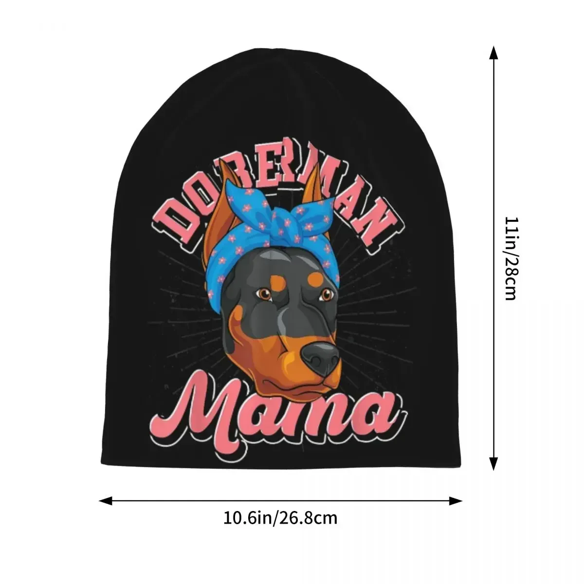 Dog Owner Mom Dog Lover Mothers Day Mama Doberman Unisex Adult Beanies Caps Knitted Bonnet Hat Winter Outdoor Skullies Hats