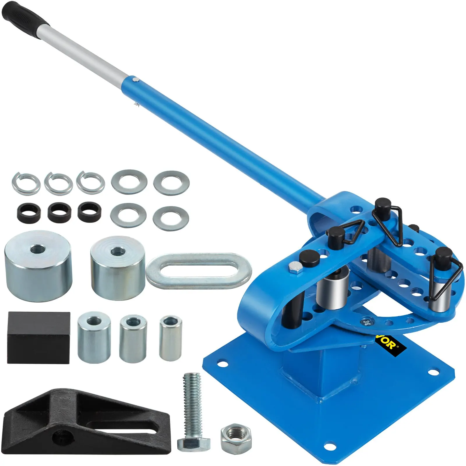 

YP-9 Manual Bench Top Compact Bender Pipe Bending Machine 7 Dies 1-3inch Metal Fabrication Tube Rod Pipe Bender 44ft Mount