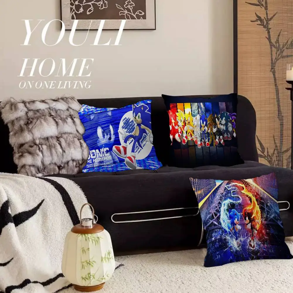 Cartoon S-Sonics Maple Design Cushion Cover Happy Autumn Harvest decor Holiday Decorati Pillow Cover - view 2